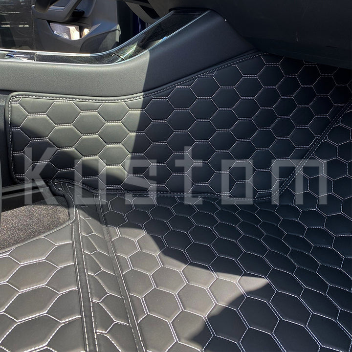 Tesla Model 3 Custom Honeycomb Leather Floor Mat