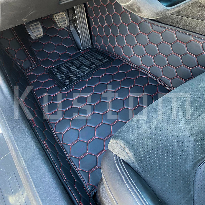 6th Gen Camaro Honeycomb Leather Floor Mat