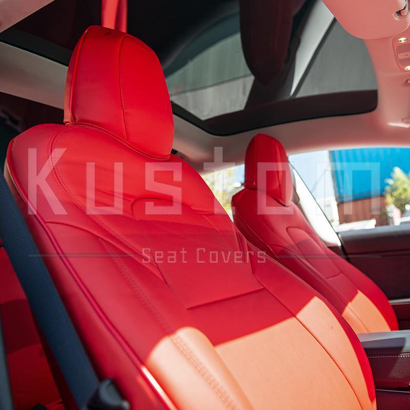 2017-21 Tesla Model 3 Two-tone Custom Leather Seat Covers - Extreme Online Store