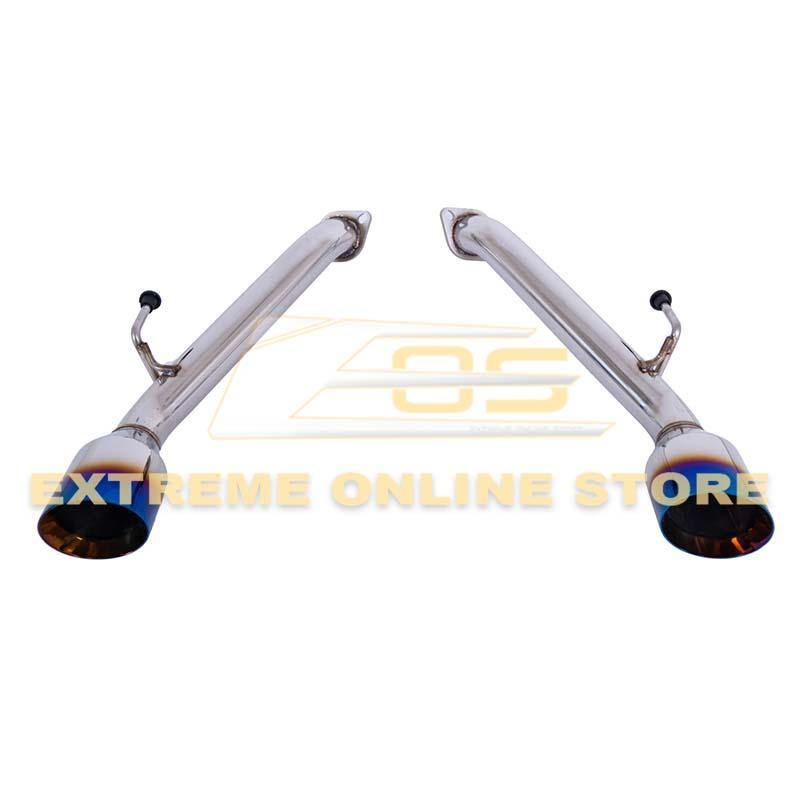 2017-Up Infiniti Q60 Muffler Delete Axle Back Dual Burnt Tips Exhaust - Extreme Online Store