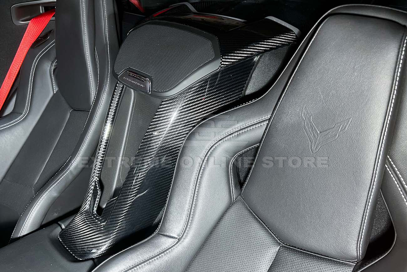 Corvette C8 Coupe Carbon Fiber Upper Waterfall Speaker Grille Cover