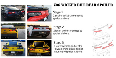 Corvette C7 Stage 3 Rear Spoiler W/ Wickerbill Extension - ExtremeOnlineStore