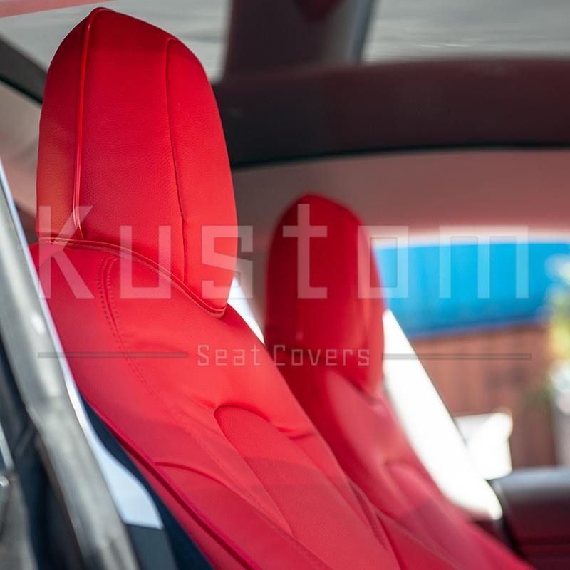 2017-21 Tesla Model 3 Two-tone Custom Leather Seat Covers - Extreme Online Store