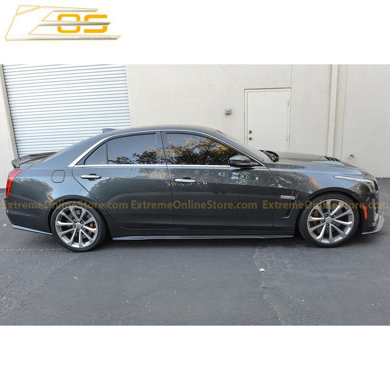 16-Present Cadillac CTS-V Carbon Fiber Side Skirts Rocker Panels - ExtremeOnlineStore