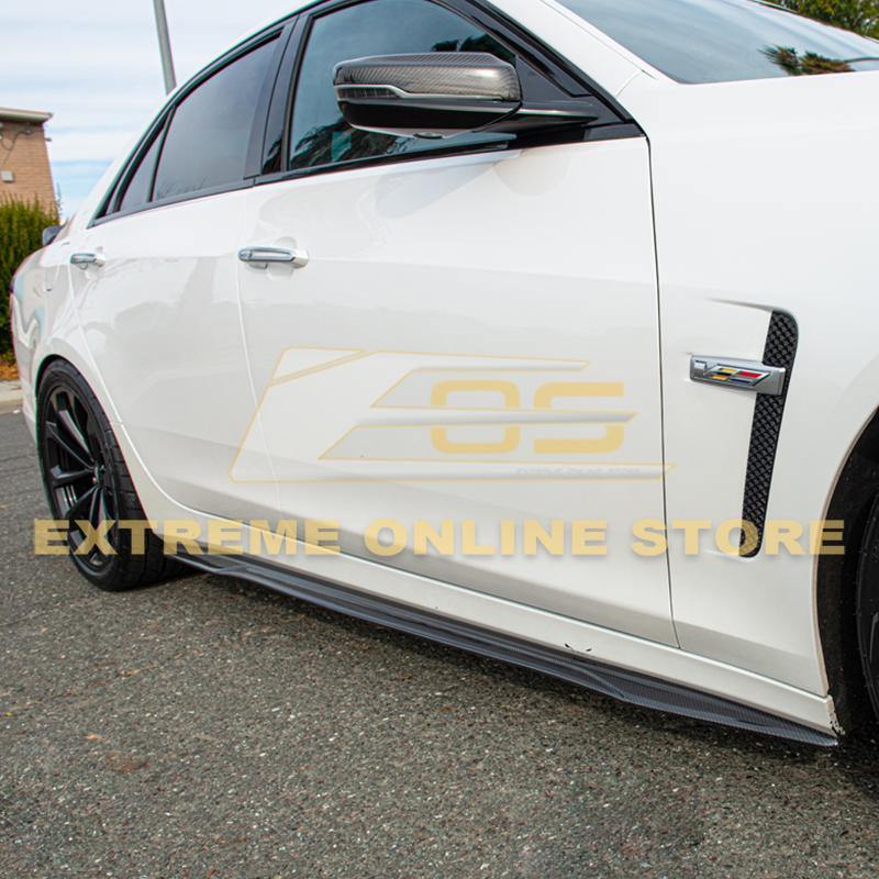 2016-Present Cadillac CTS-V Carbon Fiber Side Skirts Rocker Panels - Extreme Online Store