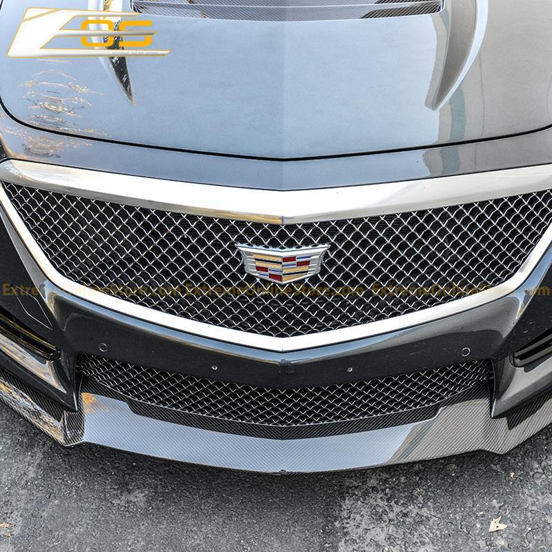 16-19 Cadillac CTS-V Carbon Fiber Front Splitter &amp; Side Skirts Rockers - ExtremeOnlineStore
