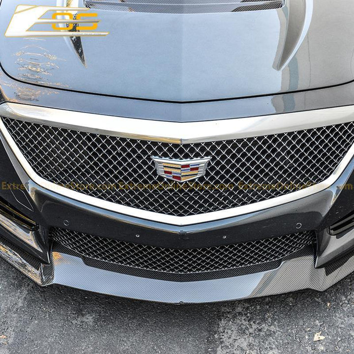 16-19 Cadillac CTS-V Carbon Fiber Front Splitter &amp; Side Skirts Rockers - ExtremeOnlineStore