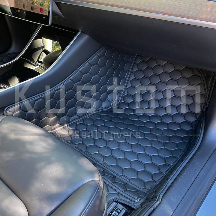 2013-Up Ford Focus Custom Honeycomb Leather Floor Mat