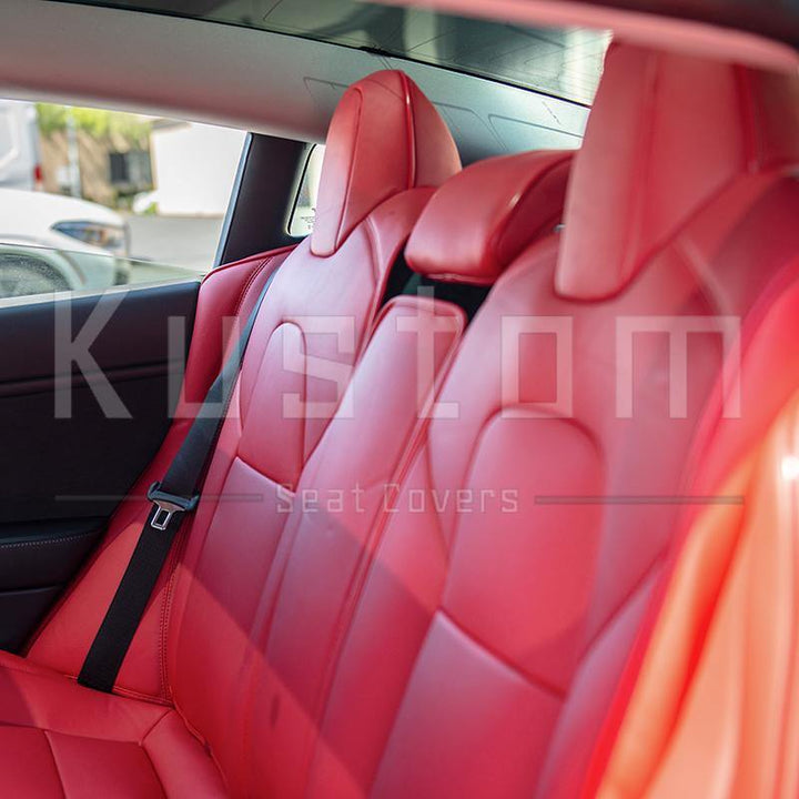 2017-21 Tesla Model 3 Two-tone Custom Leather Seat Covers - Extreme Online Store