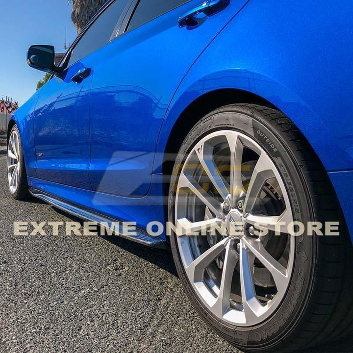 2016-19 Cadillac ATS-V Carbon Fiber Side Skirts Rocker Panels - Extreme Online Store