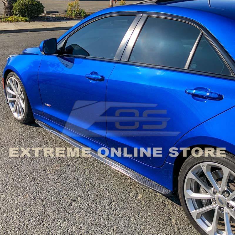 2016-19 Cadillac ATS-V Carbon Fiber Side Skirts Rocker Panels - Extreme Online Store