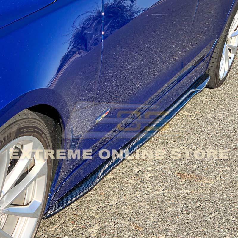 2016-19 Cadillac ATS-V Carbon Fiber Side Skirts Rocker Panels - Extreme Online Store