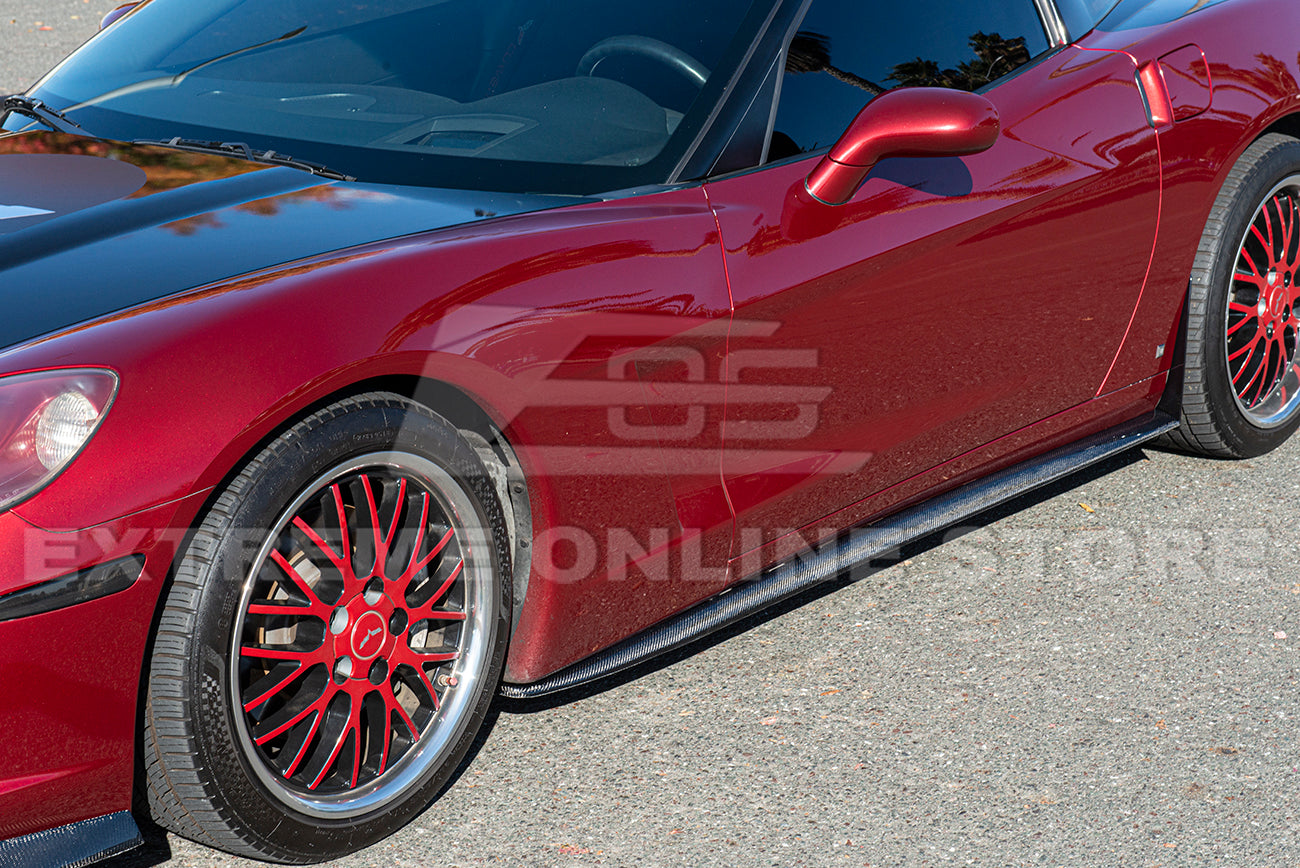 Corvette C6 Base Model Extended Front Splitter Lip & Side Skirts Rocker Panels