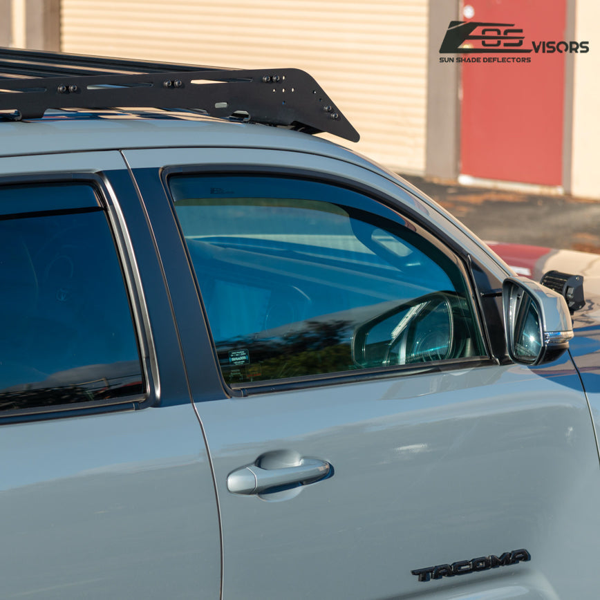 2016-Up Toyota Tacoma Double Cab Window Visors Wind Deflectors Rain Guards In-Channel EOS Visors 