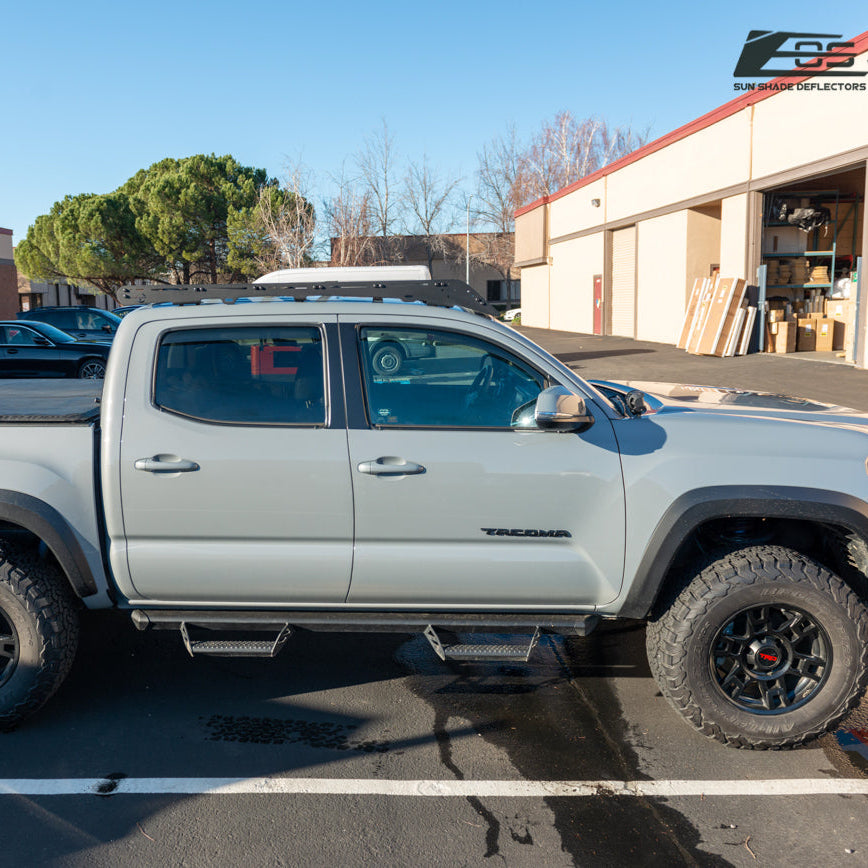 2016-Up Toyota Tacoma Double Cab Window Visors Wind Deflectors Rain Guards In-Channel EOS Visors 