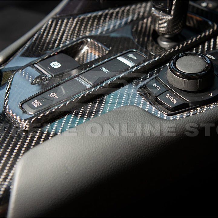 2020-Up Toyota Supra Carbon Fiber Center Gear Shift Box Cover