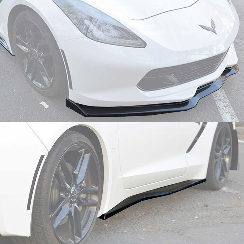 Corvette C7 Stingray / Z51 Front Splitter Lip &amp; Side Skirts Rocker Panels - ExtremeOnlineStore