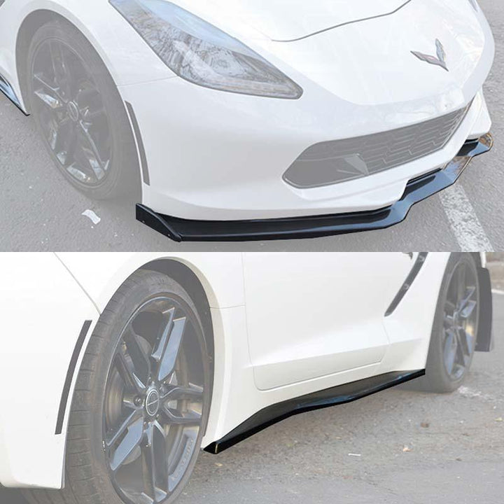 Corvette C7 Stingray / Z51 Front Splitter Lip &amp; Side Skirts Rocker Panels - ExtremeOnlineStore