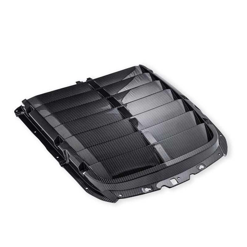Cache Ventilation Capot En Fibre De Carbone Forgée Pour Mustang GT500 2020-2023 - Style Usine, Noir