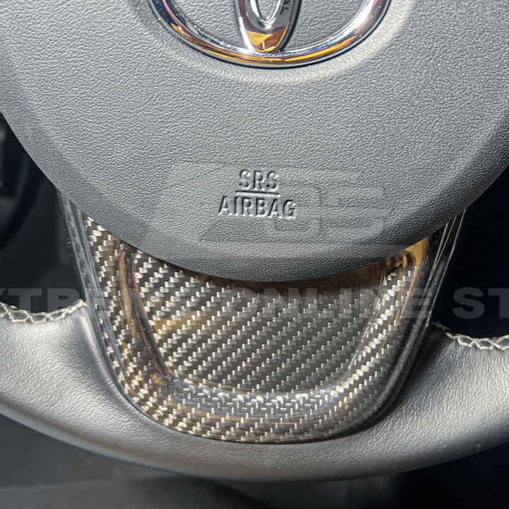 2020-Up Toyota Supra Carbon Fiber Steering Wheel Trim Cover