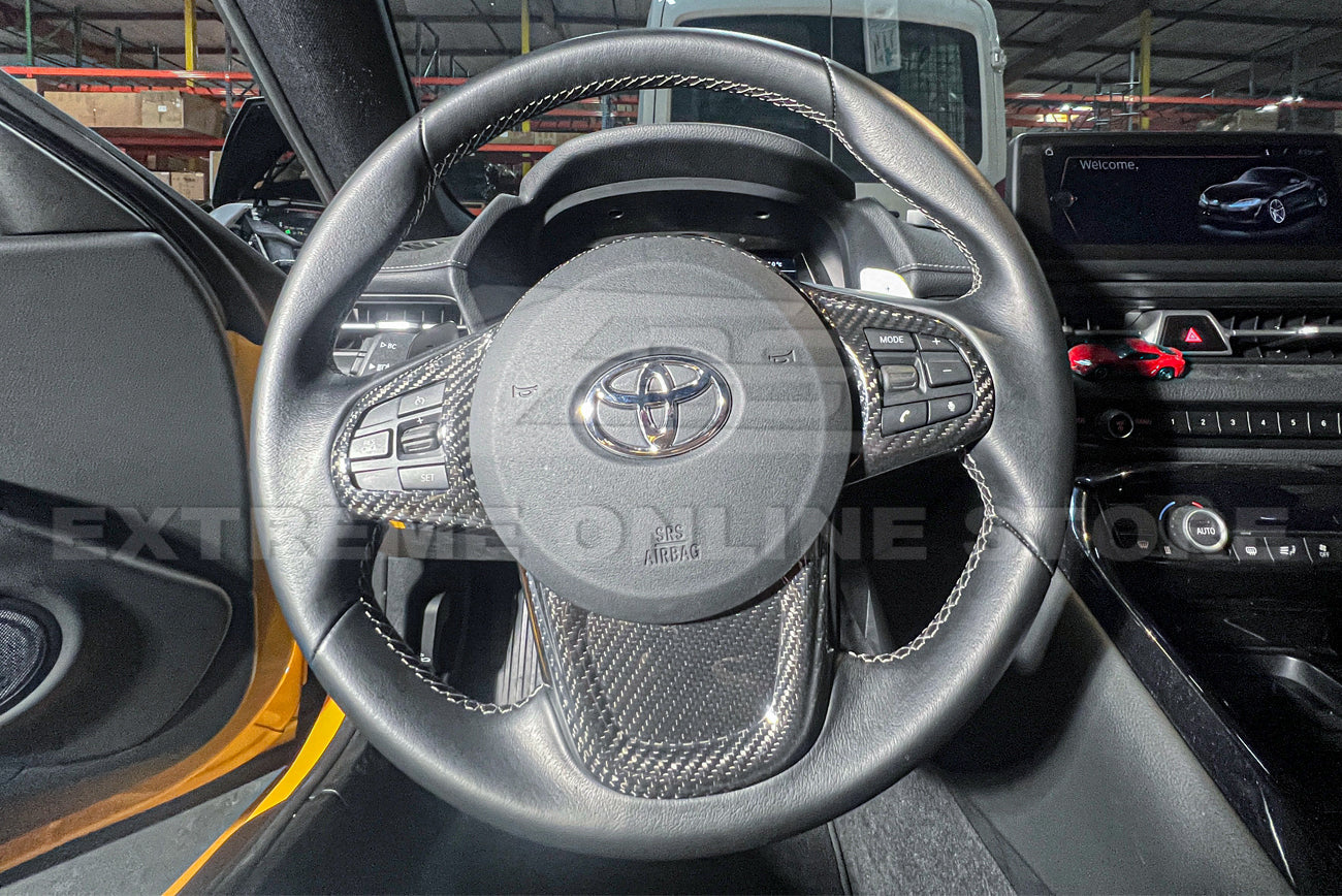 2020-Up Toyota Supra Carbon Fiber Steering Wheel Trim Cover