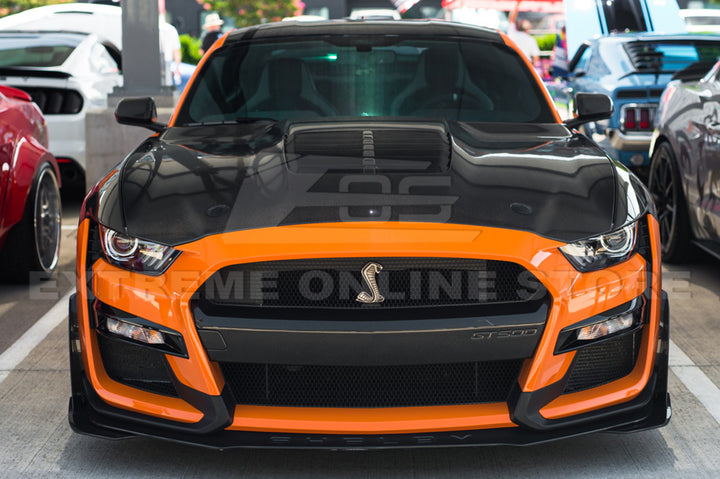 2020-23 Ford Mustang GT500 DRY Carbon Fiber Front Hood Vent &amp; Rain Tray Cover
