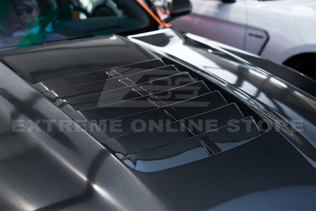 2020-23 Ford Mustang GT500 DRY Carbon Fiber Front Hood Vent &amp; Rain Tray Cover