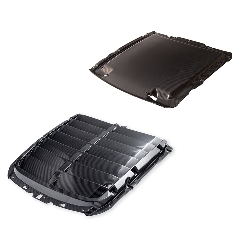 2020-23 Ford Mustang GT500 DRY Carbon Fiber Front Hood Vent &amp; Rain Tray Cover