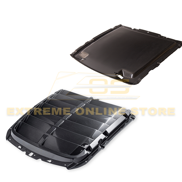 2020-23 Ford Mustang GT500 DRY Carbon Fiber Front Hood Vent &amp; Rain Tray Cover