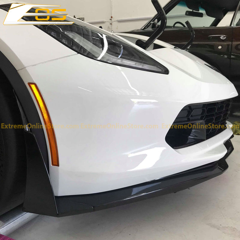 Corvette C7 Stage 3 Front Splitter W/ Wickerbill Side Winglets - ExtremeOnlineStore