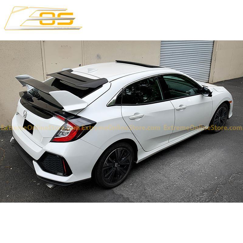 2016-19 Honda Civic Hatchback Type R Conversion Rear Spoiler W/ Mugen Style Roof Spoiler - ExtremeOnlineStore