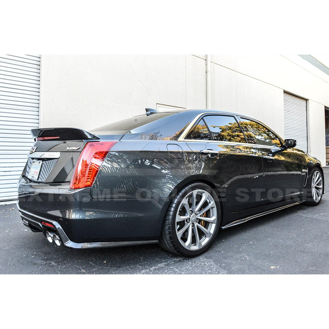 2016-Present Cadillac CTS-V Carbon Fiber Front Splitter &amp; Side Skirts Rockerst - Extreme Online Store