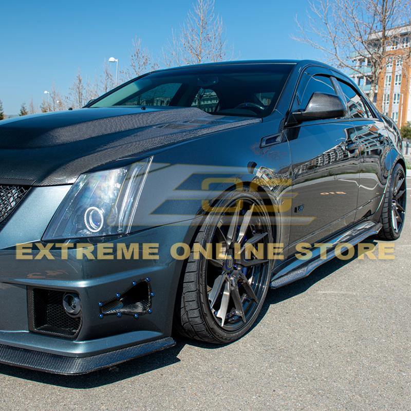 2009-14 Cadillac CTS-V Carbon Fiber Side Skirts - Extreme Online Store