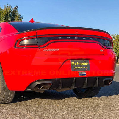 2015-Up Dodge Charger Base Model SRT Style Rear Bumper Dual Exhaust Diffuser - Extreme Online Store