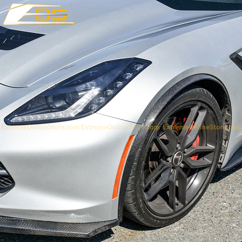 Corvette C7 Carbon Fiber Front Fender Flares Wheel Trim - ExtremeOnlineStore