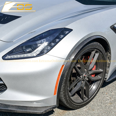 Corvette C7 Carbon Fiber Front Fender Flares Wheel Trim - ExtremeOnlineStore