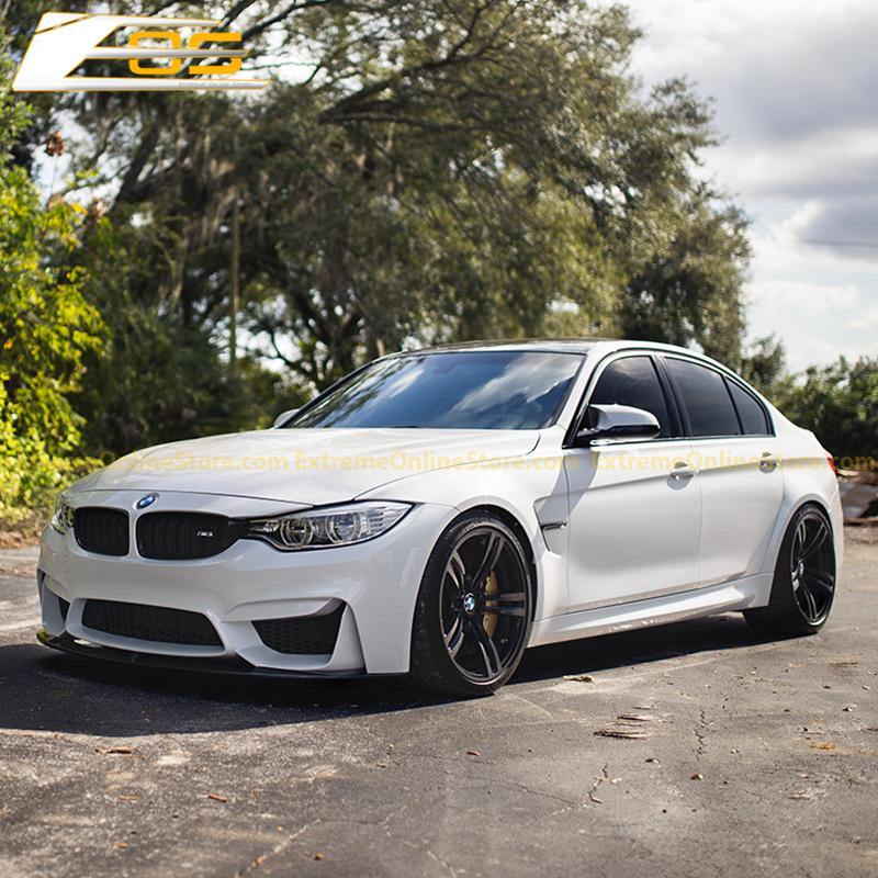 Carbon Fiber Front Splitter Lip W/ Side Skirts | 14-Present BMW F80 M3 - ExtremeOnlineStore