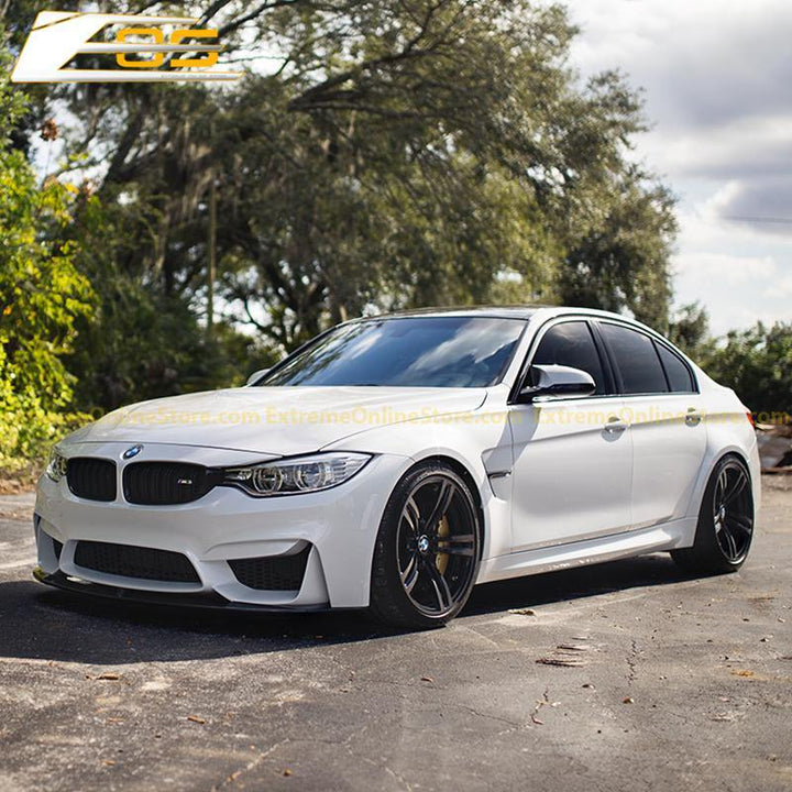 Carbon Fiber Front Splitter Lip W/ Side Skirts | 14-Present BMW F80 M3 - ExtremeOnlineStore