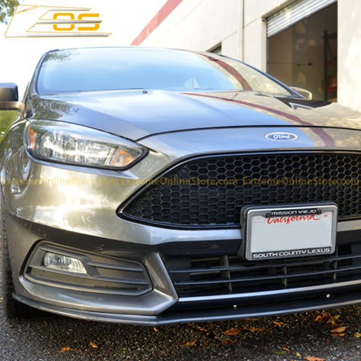 15-Up Ford Focus ST Carbon Fiber Front Splitter Lip - ExtremeOnlineStore