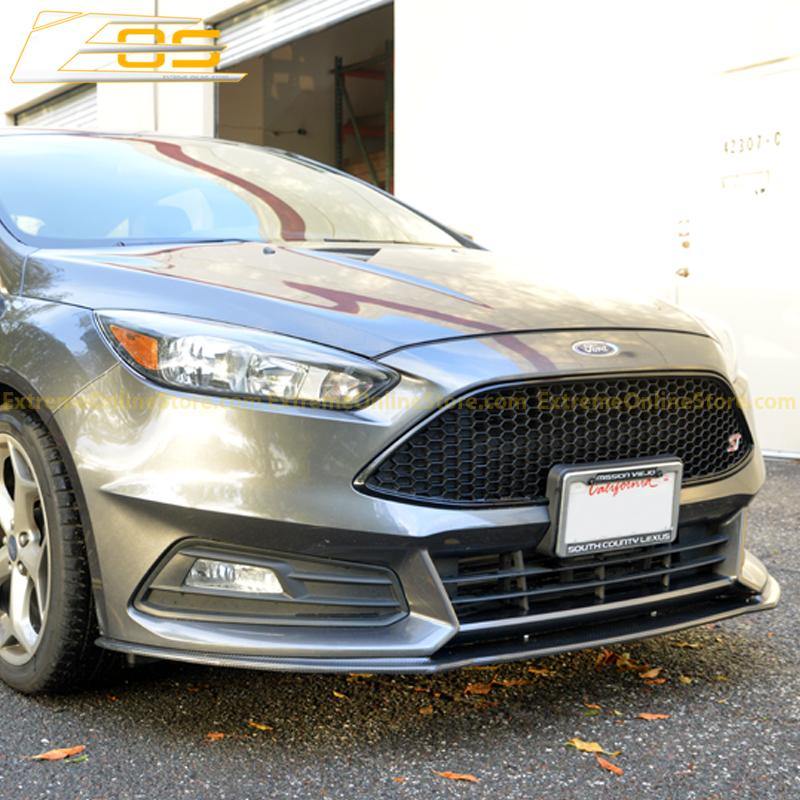15-Up Ford Focus ST Carbon Fiber Front Splitter Lip - ExtremeOnlineStore