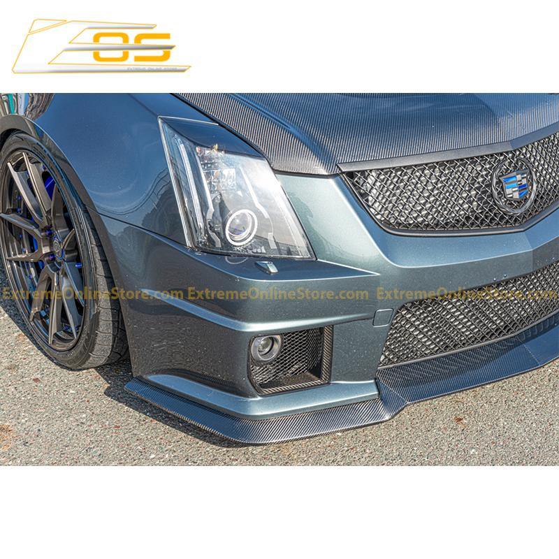 IDENUONA Glossy Black Front Bumper Spoiler For Cadillac CTS-V (2009, 2010-2015) – 3-Piece Adhesive Kit