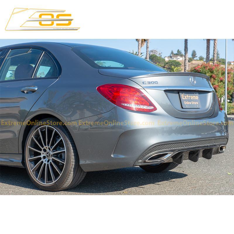 2015-18 Mercedes-Benz C-Class W205 AMG Carbon Fiber Rear Bumper Diffuser - Extreme Online Store
