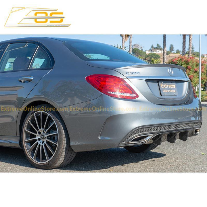 2015-18 Mercedes-Benz C-Class W205 AMG Carbon Fiber Rear Bumper Diffuser - Extreme Online Store