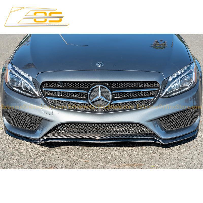 2015-18 Mercedes-Benz C-Class W205 AMG Carbon Fiber Front Splitter Lip - Extreme Online Store