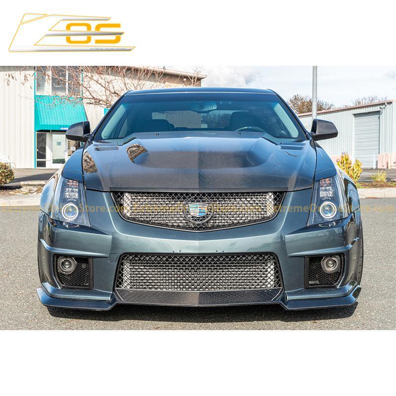 For 14-19 Cadillac CTS | V-Style CARBON FIBER Front Bumper Lip Splitter Spoiler For 14-19 Cadillac CTS | V-Style CARBON FIBER Front Bumper Lip Splitter Spoiler