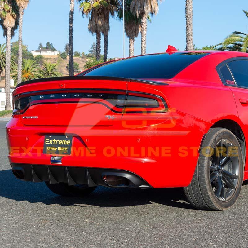 15-Up Dodge Charger Base Model SRT Rear Bumper Dual Exhaust Diffuser