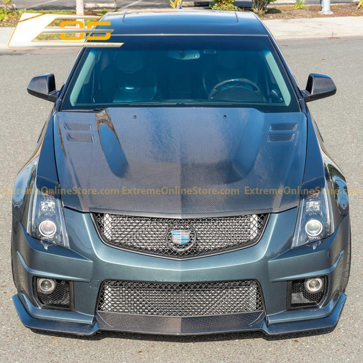 2009-15 Cadillac CTS-V Carbon Fiber Front Splitter - Extreme Online Store