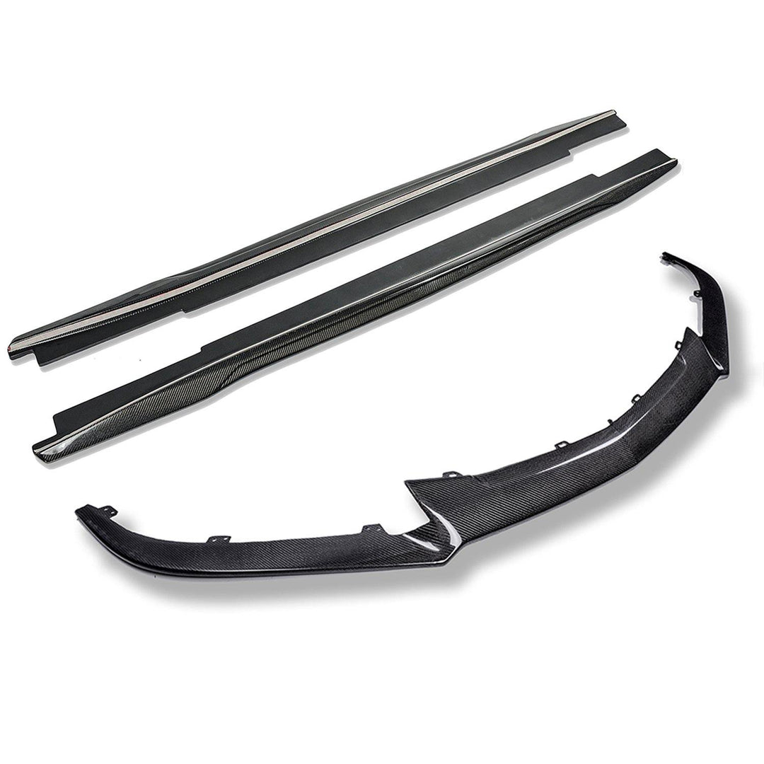 2016-Present Cadillac CTS-V Carbon Fiber Front Splitter &amp; Side Skirts Rockerst - Extreme Online Store
