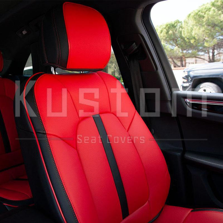 2014-Up Porsche Macan Two-tone Leather Seat Covers - Extreme Online Store