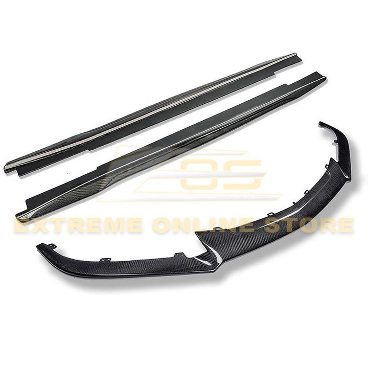 2016-Present Cadillac CTS-V Carbon Fiber Front Splitter &amp; Side Skirts Rockerst - Extreme Online Store